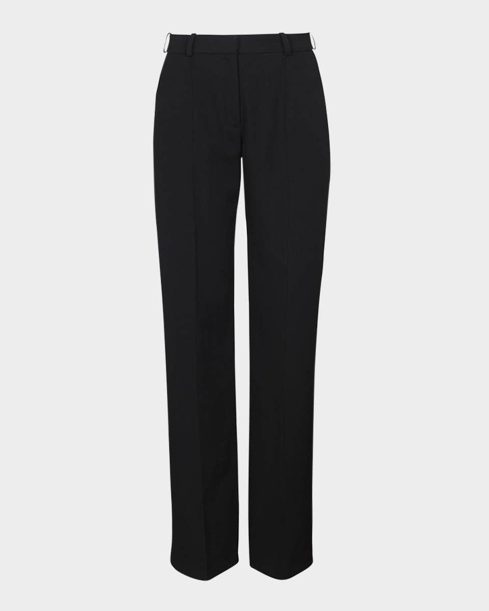 Pintuck Straight-Leg Tailored Pants